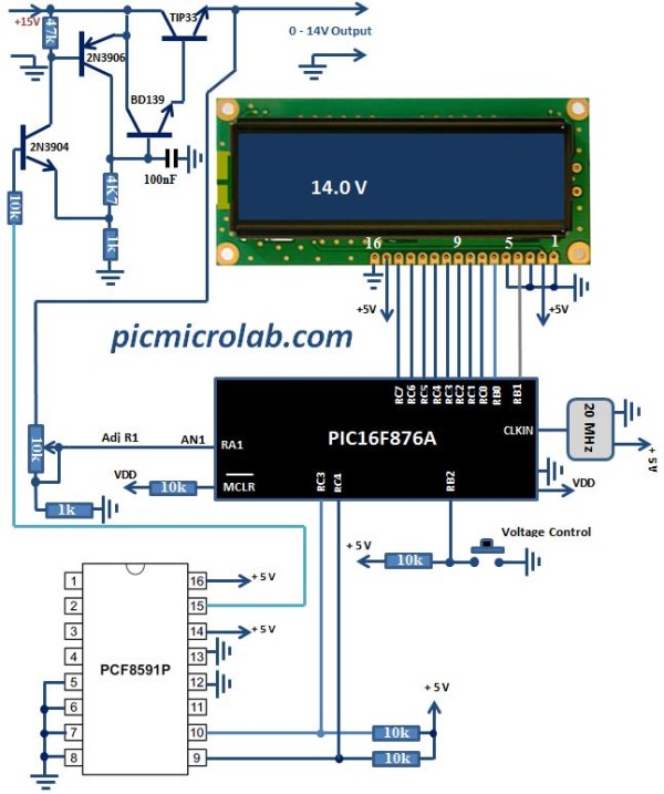 Digital Power Supply 0-14 Volt – Microcontroller Based Projects