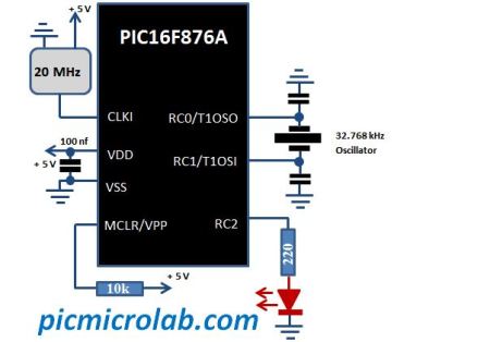 1Hz Clock Generator using PIC16F876 – Microcontroller Based Projects