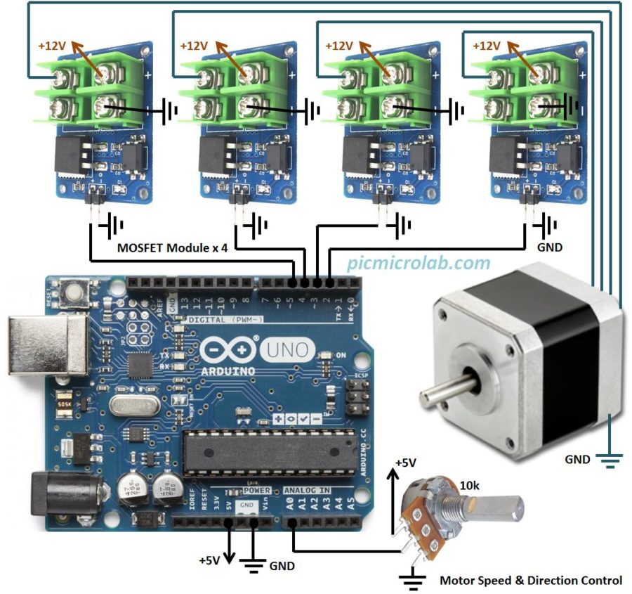 Arduino Stepper Motor Driver Schematic