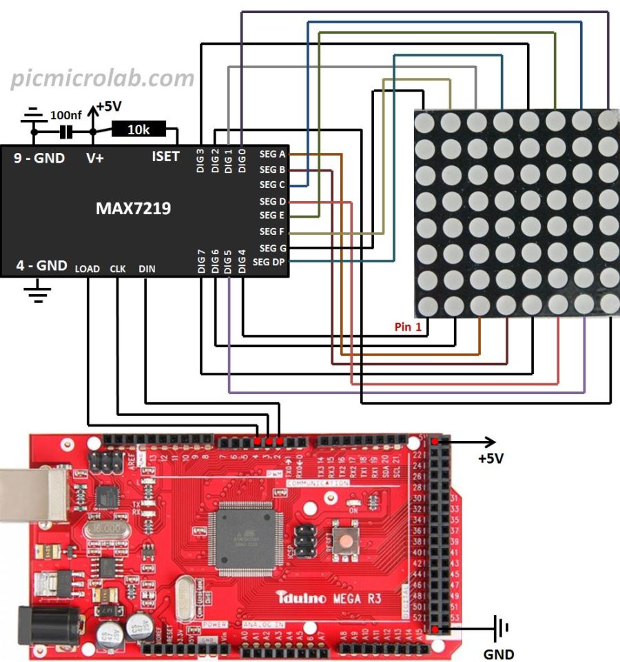 8×8 Led Dot Matrix Display With Arduino Microcontroller Based Projects