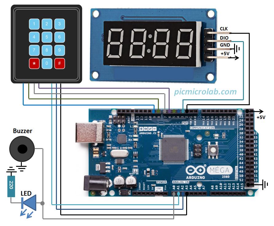 Arduino Countdown timer with LCD and buzzer – DIY Electronics Projects